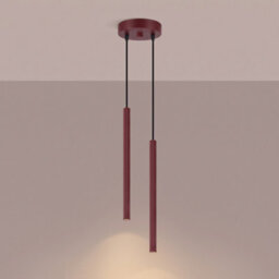 Sollux Lighting Arche Steel Burgundy 2 Lights Modern Pendant Lamps - thumbnail 3