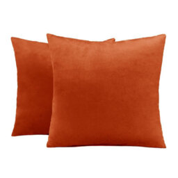 Ohs 2 X Matte Velvet Cushion Covers Soft Zip, Rust - 45 X 45Cm