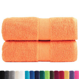 Berkfield Durable Premium Wash Towels Solund 2 Pcs Orange 30X30 Cm 600 Gsm