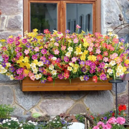 6 Artificial Outdoor Flowers And Artificial Plants, Uv - Resistant Plastic Fake Flowers For Floral Arrangements, Home Garden - thumbnail 5