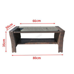 Birchtree Rattan Garden Furniture Set Sofa Armchair Glass Coffee Table 4 Seater Cushion Outdoor Patio Rfs02 Brown - thumbnail 9