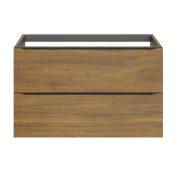 GoodHome Imandra Wide Walnut Effect Wall-Mounted Bathroom Cabinet (H) 600mm (W) 1000mm - thumbnail 2