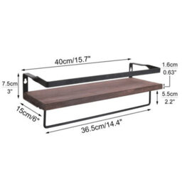 2Pcs Metal Wooden Floating Wall Shelf Towels - thumbnail 2