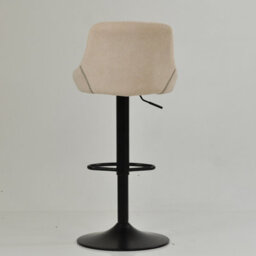 Lakeland Furniture Fleur Natural Cream Fabric Black Gas Lift Base Bar Stool - thumbnail 6
