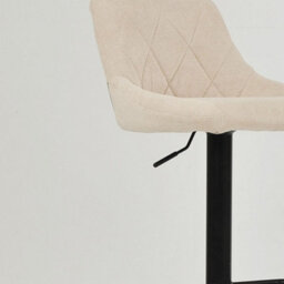 Lakeland Furniture Fleur Natural Cream Fabric Black Gas Lift Base Bar Stool - thumbnail 7