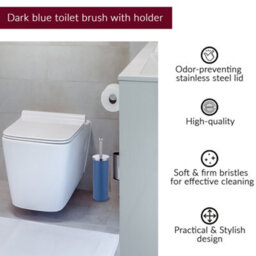 Innoteck Essentials Bathroom Toilet Brush And Holder With Matt Finish And Stainless Steel Handle - Blue. - thumbnail 3