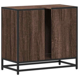 Walplus Bathroom Sink Cabinet Brown Oak 65X33X60 Cm Engineered Wood - thumbnail 7