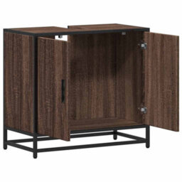 Walplus Bathroom Sink Cabinet Brown Oak 65X33X60 Cm Engineered Wood - thumbnail 8