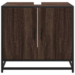 Walplus Bathroom Sink Cabinet Brown Oak 65X33X60 Cm Engineered Wood - thumbnail 5