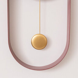Melody Maison Raspberry Red & Gold Pendulum Metal Analogue Wall Clock - 20Cm X 55Cm - thumbnail 3