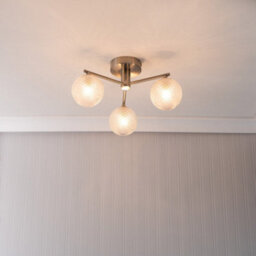 Valuelights Elle Brushed Chrome 3 Way Ip44 Bathroom Glass Ceiling Light With Led Bulbs - thumbnail 2