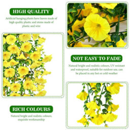 Artificial Flowers, 4 Pieces Petunia Artificial Outdoor Plant, Artificial Hanging Petunia Plant, Uv Resistant - thumbnail 3