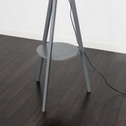 Valuelights Morrigan Grey Wood Shelf Tripod Floor Lamp With Blush Drum Shade - thumbnail 7