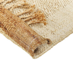 Wyld And Coco Naturaweave Beige Jute Area Rug 80 X 150 Cm - Handwoven, Tassels, Geometric Boho Style - thumbnail 5