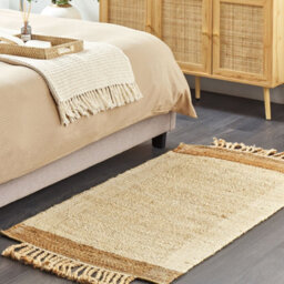 Wyld And Coco Naturaweave Beige Jute Area Rug 80 X 150 Cm - Handwoven, Tassels, Geometric Boho Style - thumbnail 2