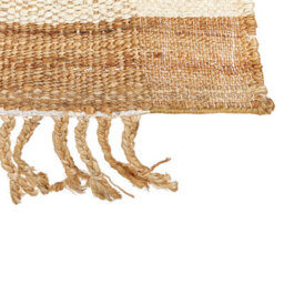 Wyld And Coco Naturaweave Beige Jute Area Rug 80 X 150 Cm - Handwoven, Tassels, Geometric Boho Style - thumbnail 6