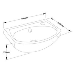 Veebath Bathroom Cloakroom Furniture Compact 400mm White Gloss Vanity Unit Cabinet With Ceramic Basin Free Tap And Waste - thumbnail 5