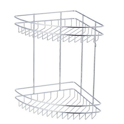 Cooke & Lewis Menta Chrome Effect Steel 2 Compartments Shower Caddy (W)22Cm