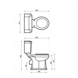 Homestylestore Light Grey Double Ended Slipper Bath 645mm Vanity Unit Close Coupled Toilet - thumbnail 4