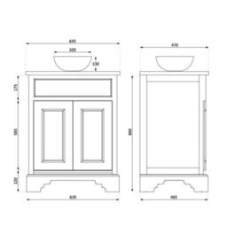 Homestylestore Light Grey Double Ended Slipper Bath 645mm Vanity Unit Close Coupled Toilet - thumbnail 5