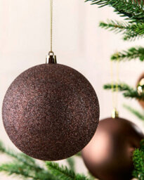 Werchristmas Set Of 9 Shatterproof Baubles, Espresso, 10 Cm - thumbnail 3
