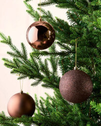 Werchristmas Set Of 9 Shatterproof Baubles, Espresso, 10 Cm - thumbnail 2