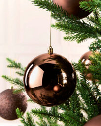 Werchristmas Set Of 9 Shatterproof Baubles, Espresso, 10 Cm - thumbnail 4