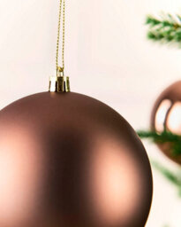 Werchristmas Set Of 9 Shatterproof Baubles, Espresso, 10 Cm - thumbnail 6