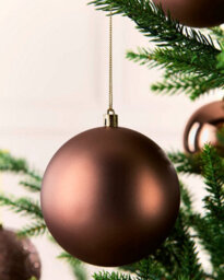 Werchristmas Set Of 9 Shatterproof Baubles, Espresso, 10 Cm - thumbnail 5
