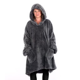 Snug Rug Hoodie Slate Grey Wearable Blanket Oversized Hooded Blankets For Adults Hooded - thumbnail 2