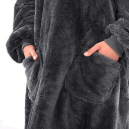 Snug Rug Hoodie Slate Grey Wearable Blanket Oversized Hooded Blankets For Adults Hooded - thumbnail 6