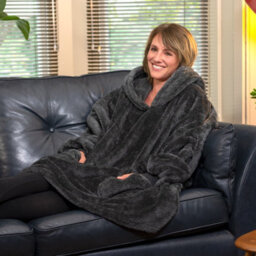 Snug Rug Hoodie Slate Grey Wearable Blanket Oversized Hooded Blankets For Adults Hooded - thumbnail 5