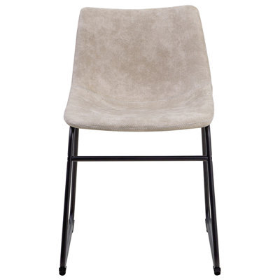 Beliani Riverside Beige Fabric Dining Chairs Set Of 2 With Black Legs - Mid-Century Style - image 1