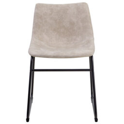 Beliani Riverside Beige Fabric Dining Chairs Set Of 2 With Black Legs - Mid-Century Style - thumbnail 1