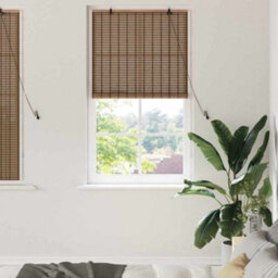 Berkfield Window Blind With Curtains Manual Brown 100 X 160 Cm Bamboo