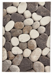 Cream/grey Funky Abstract Modern Easy To Clean Rug For Dining Room-120Cm X 170Cm - thumbnail 8