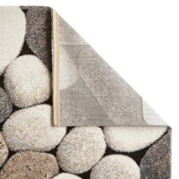 Cream/grey Funky Abstract Modern Easy To Clean Rug For Dining Room-120Cm X 170Cm - thumbnail 2