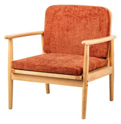 Nordlys Solid Wood And Terracotta Fabric Lounge Chair Countryside Style Living Room - thumbnail 2