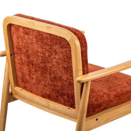 Nordlys Solid Wood And Terracotta Fabric Lounge Chair Countryside Style Living Room - thumbnail 8
