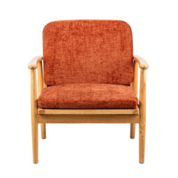 Nordlys Solid Wood And Terracotta Fabric Lounge Chair Countryside Style Living Room - thumbnail 9