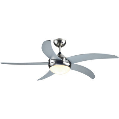 GoodHome Hanki Modern Silver Chrome Effect Ceiling Fan Light - image 1