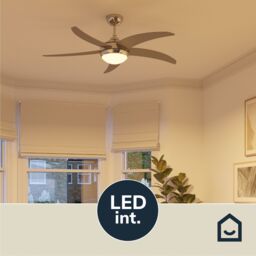 GoodHome Hanki Modern Silver Chrome Effect Ceiling Fan Light - thumbnail 6