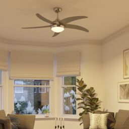 GoodHome Hanki Modern Silver Chrome Effect Ceiling Fan Light - thumbnail 2