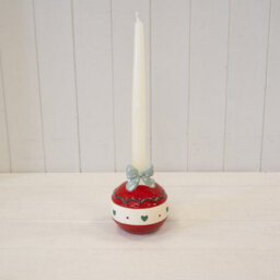 Satchville Red Candle Holder With Bow - thumbnail 2