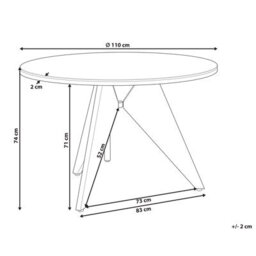 Beliani Garden Dining Table Olmetto 83 Cm 110 Cm Glass Black - thumbnail 3
