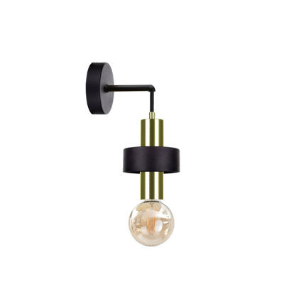 Luminosa Lighting Luminosa Unica Wall Lamp Black, Gold, 12Cm, 1X E27