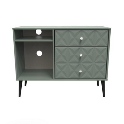 Toledo 3 Drawer Tv Unit In Reed Green (Ready Assembled) - image 1