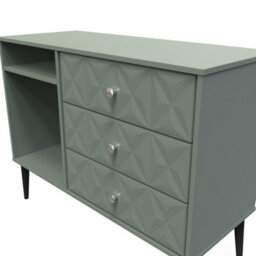 Toledo 3 Drawer Tv Unit In Reed Green (Ready Assembled) - thumbnail 4