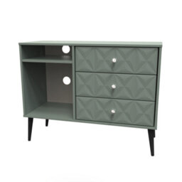 Toledo 3 Drawer Tv Unit In Reed Green (Ready Assembled) - thumbnail 3