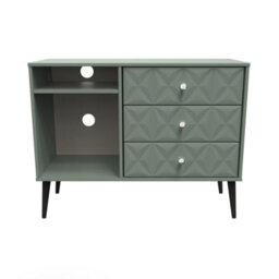 Toledo 3 Drawer Tv Unit In Reed Green (Ready Assembled) - thumbnail 1